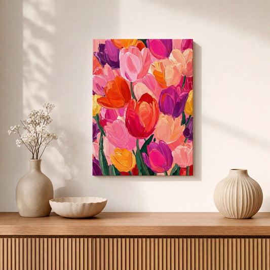 SLATE HASH canvas print, Tulip Symphony
