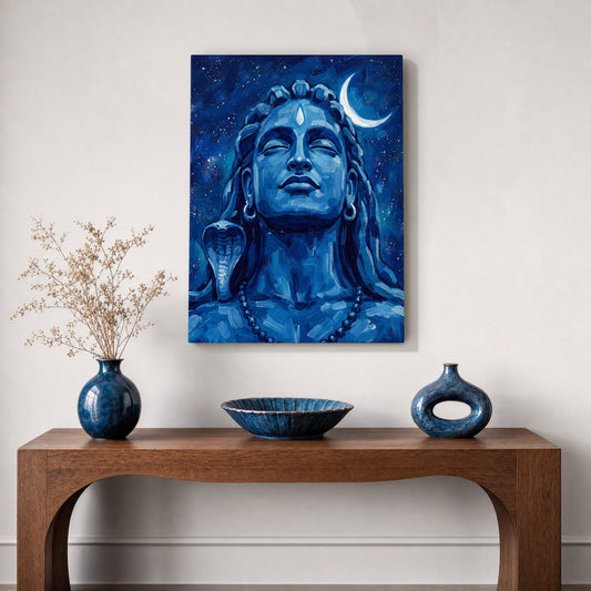 SLATE HASH canvas print, Cosmic Serenity Shiva