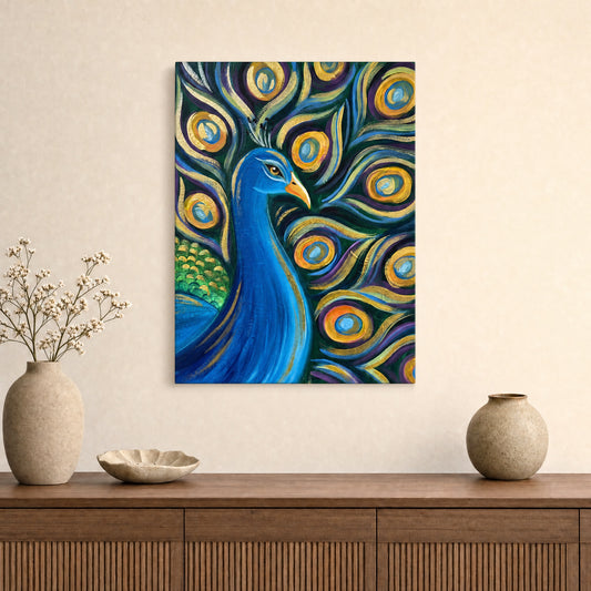 SLATE HASH canvas print, Majestic Peacock