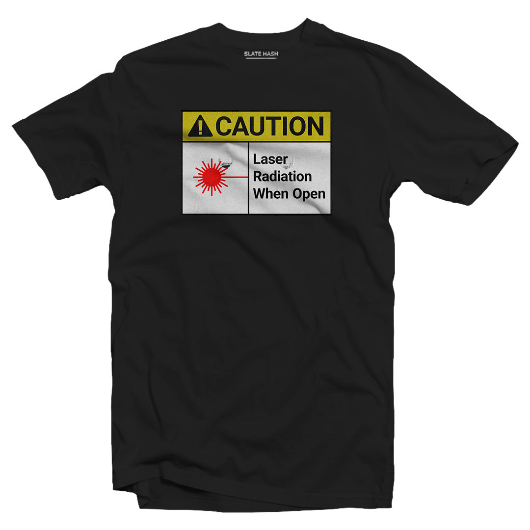 Laser Radiation when open sticker T-shirt