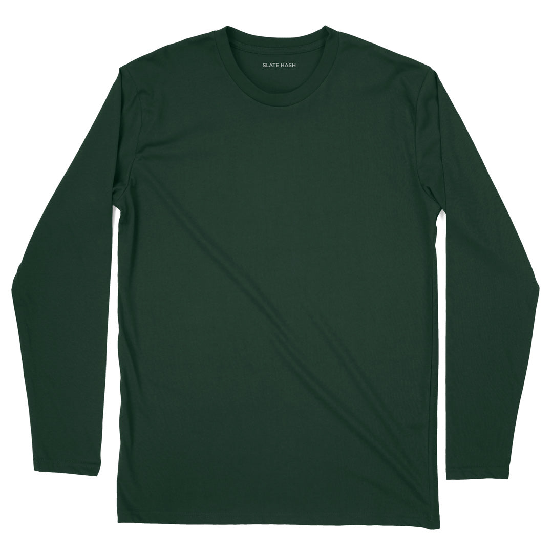 Olive Green Plain Full Sleeve T-Shirt
