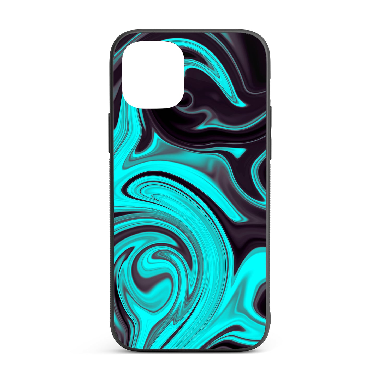 Aqua liquid marble pattern iPhone glass case