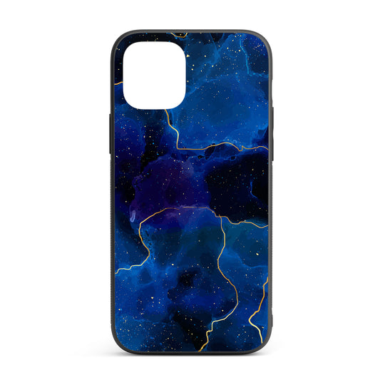 Blue marble pattern iPhone glass case