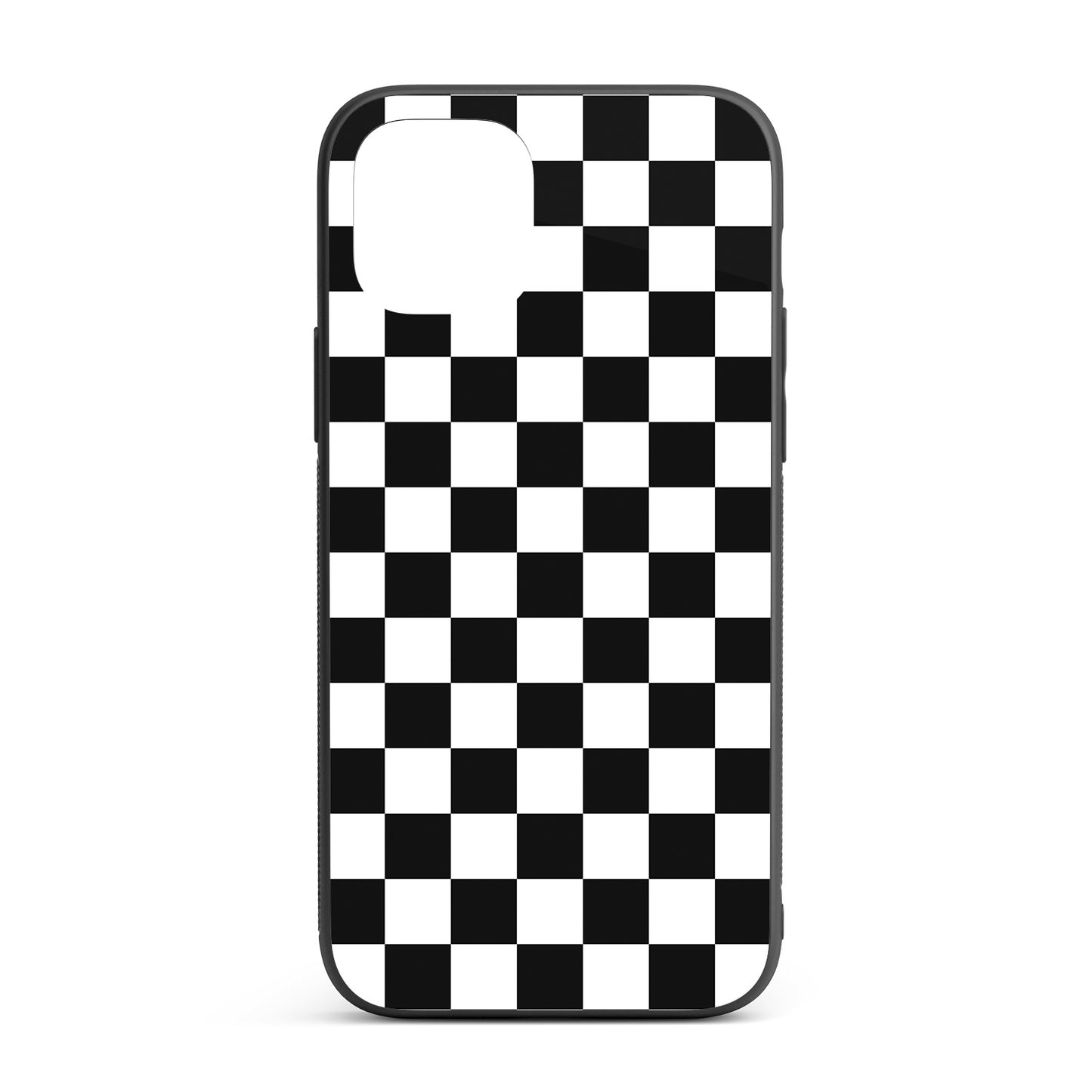 Black and White checkered iPhone glass case