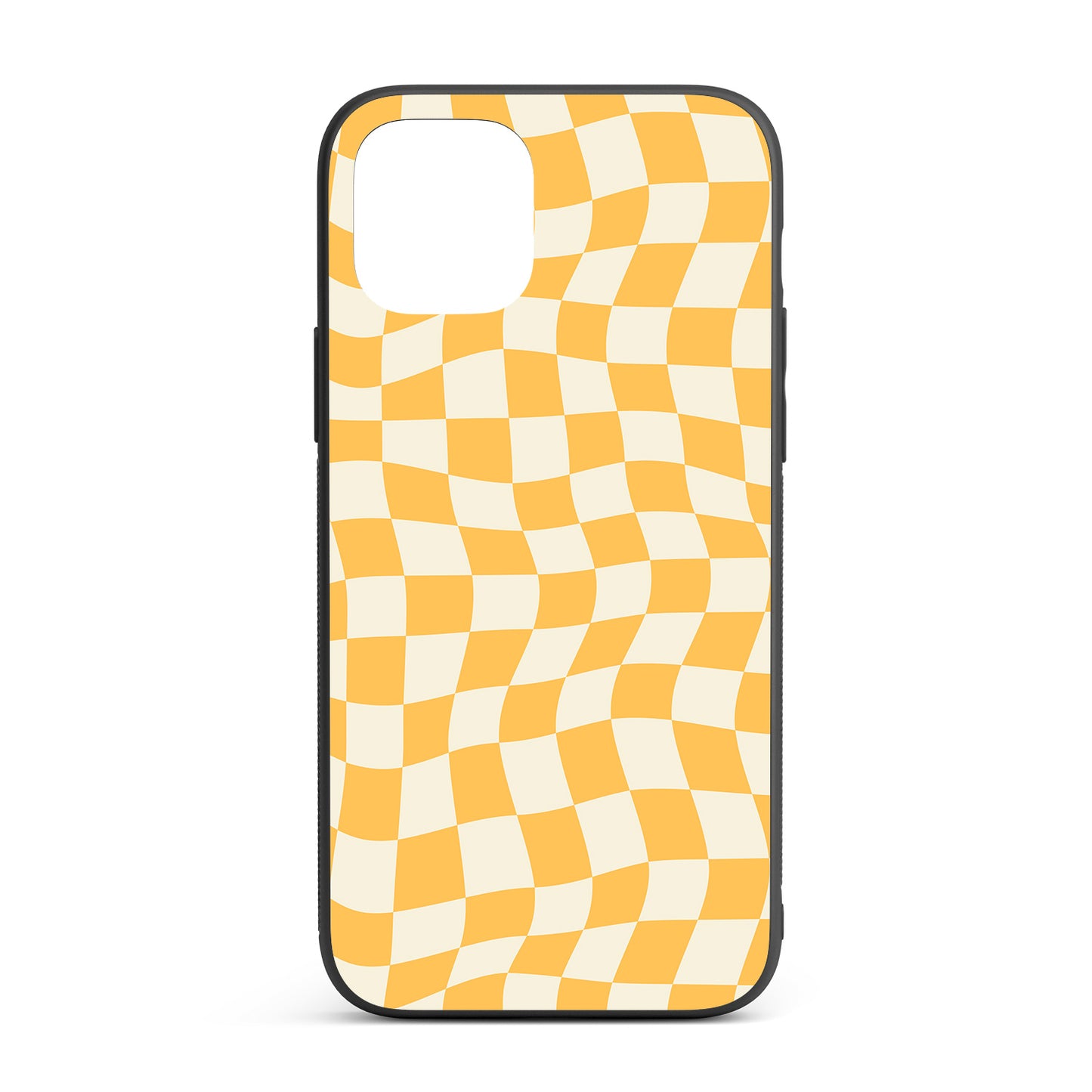 Lime Crazy Checkers iPhone glass case