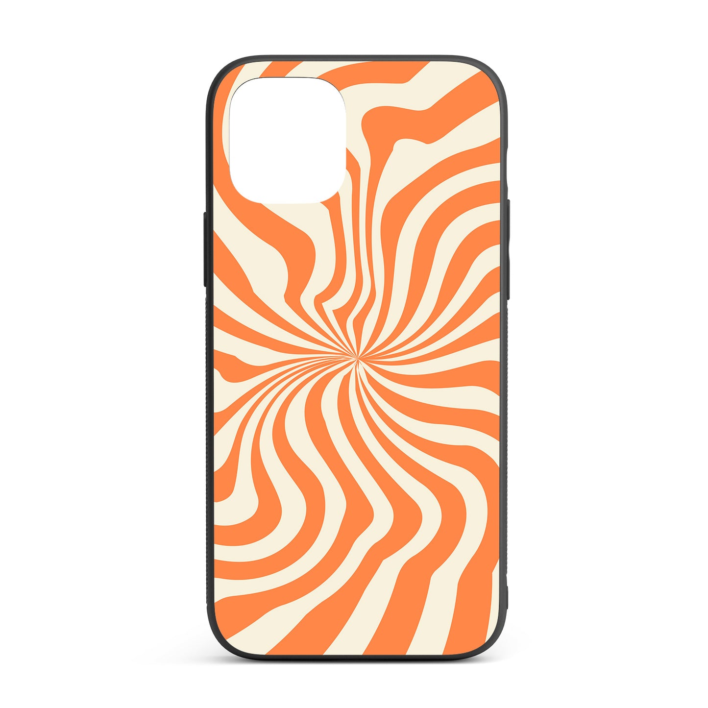 Orange Dizzy Spiral iPhone glass case