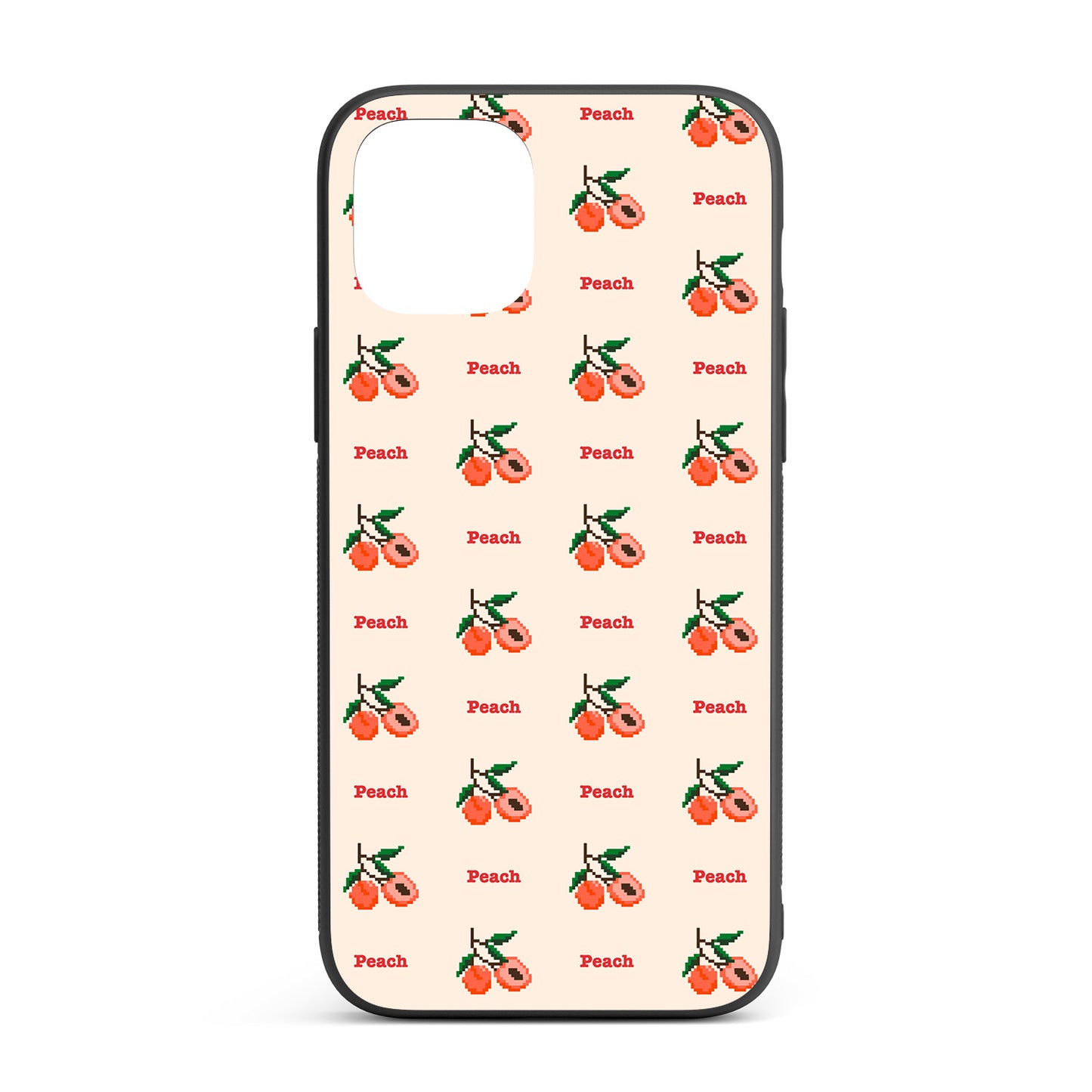 Pixelated Peach iPhone glass case