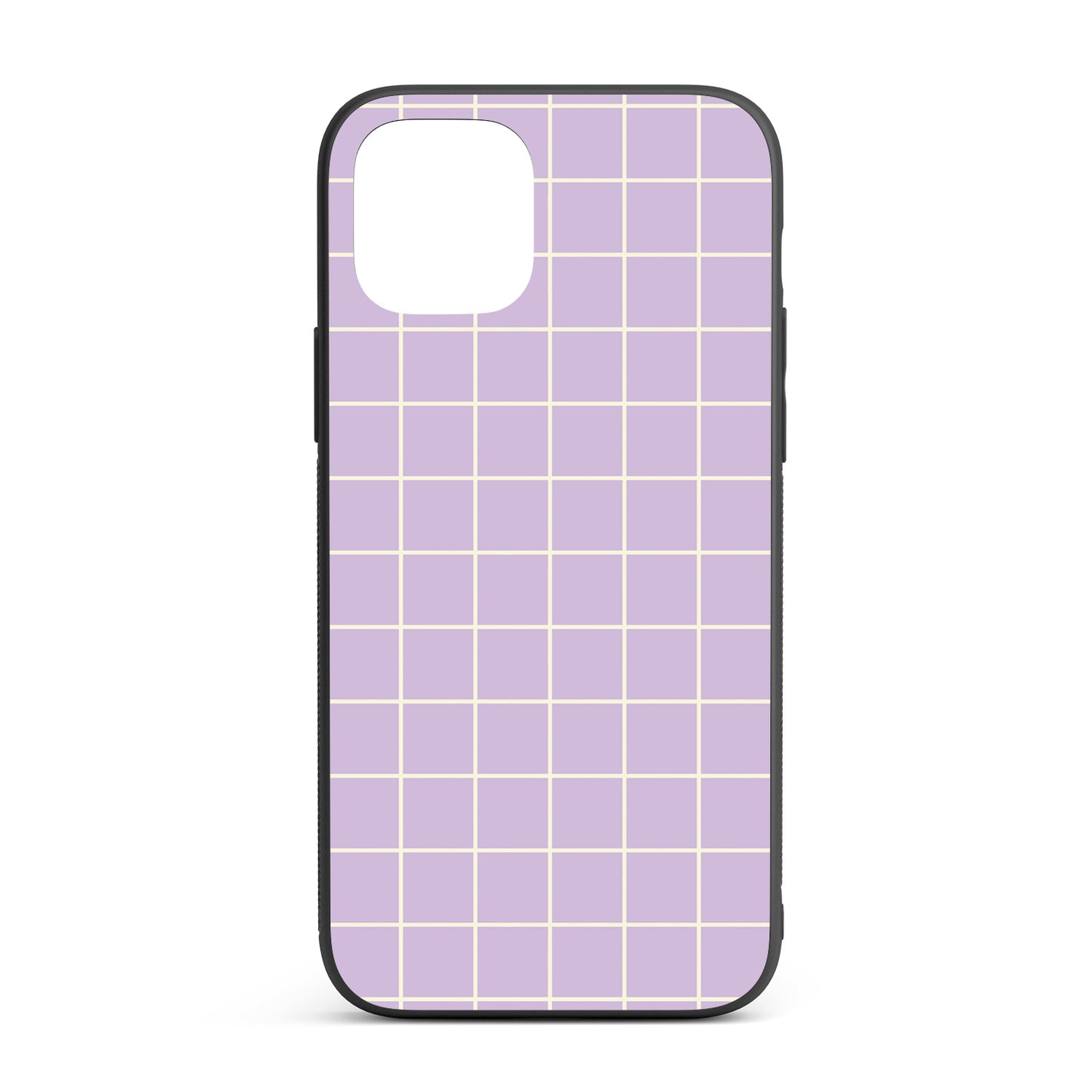 Purple gird iPhone glass case