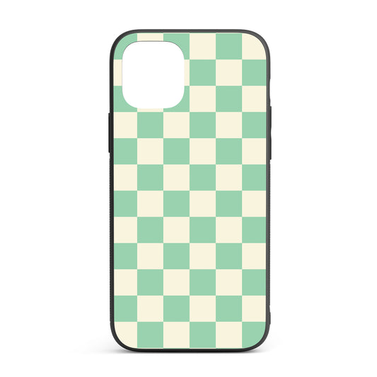 Retro Mint Checkers iPhone glass case