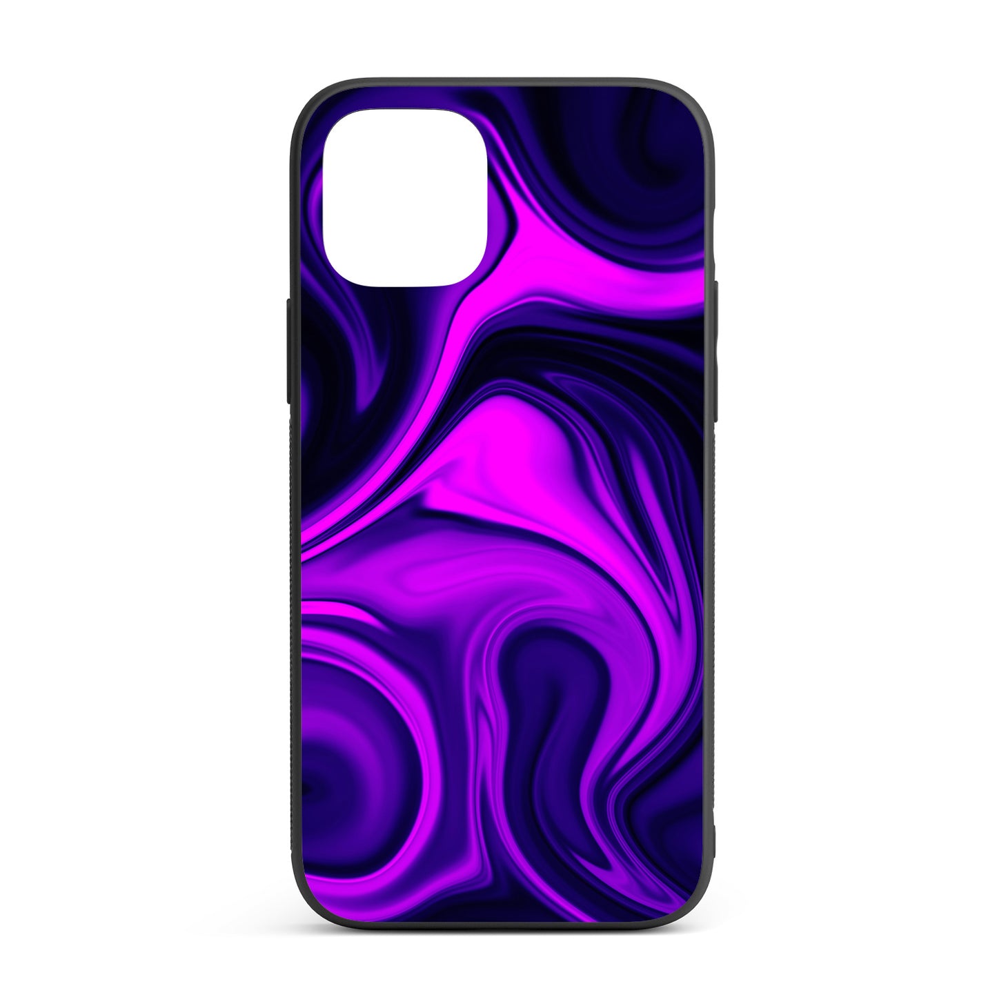 Purple liquid marble pattern iPhone glass case