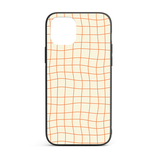 Soft Beige Dizzy Grid iPhone glass case