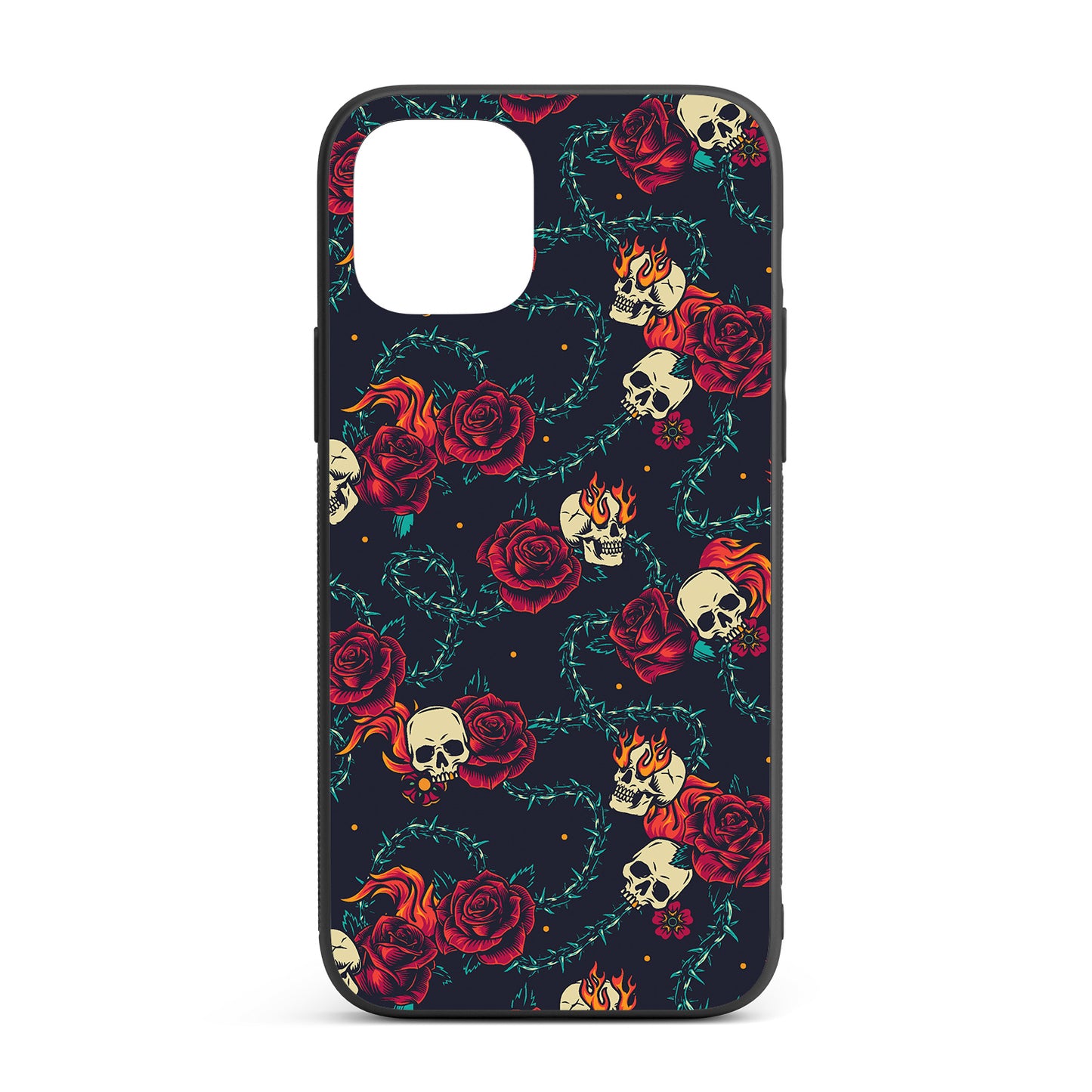 Skulls & Roses iPhone glass case