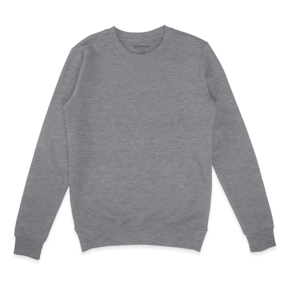 Grey Mélange Plain Sweatshirt