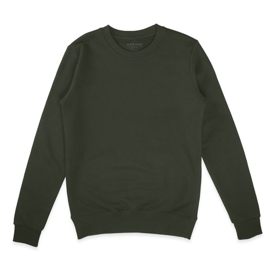 Olive Green Plain Sweatshirt
