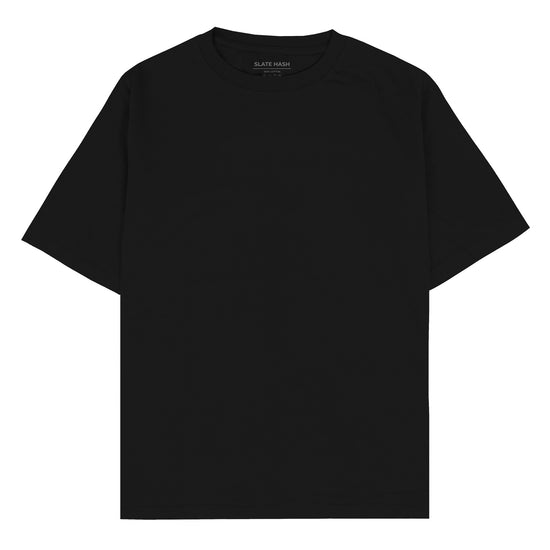 Black Plain Oversized T-shirt – SLATE HASH