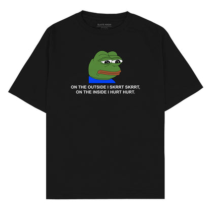 Sad Pepe the Frog Meme Skrrt Skrrt Oversized T-shirt